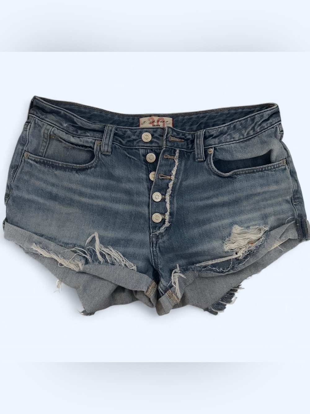 FREE PEOPLE WE THE FREE - ROMEO ROLLED CUT OFF DENIM SHORTS SIZE 30